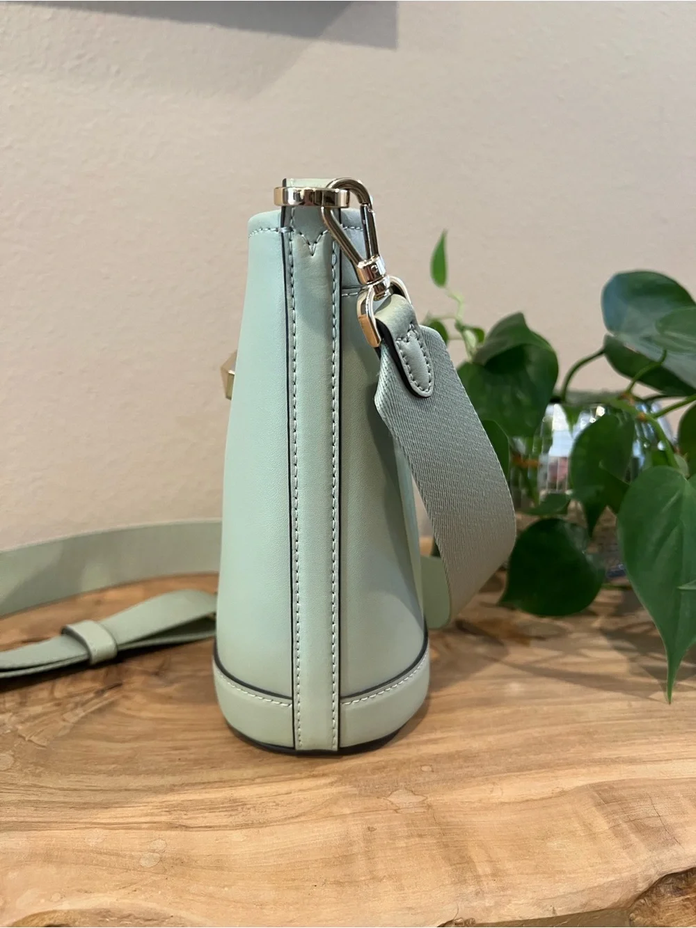 Kate Spade Mint Green Bucket Crossbody with Star-Accent Clasp